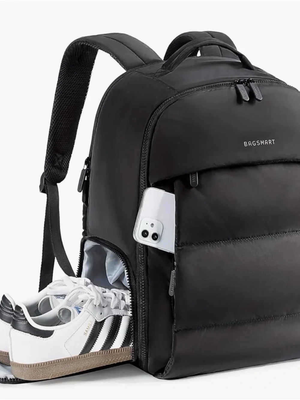 BAGSMART Black Travel Backpack NWT Shoe Compartment